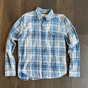 Lucky Brand Men’s Blue Plaid Button-Down Shirt - Classic Casual